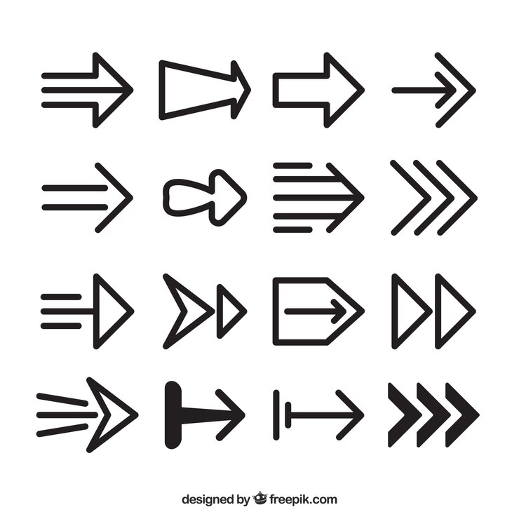 Vector gratuito colección de flechas diferentes para marcar