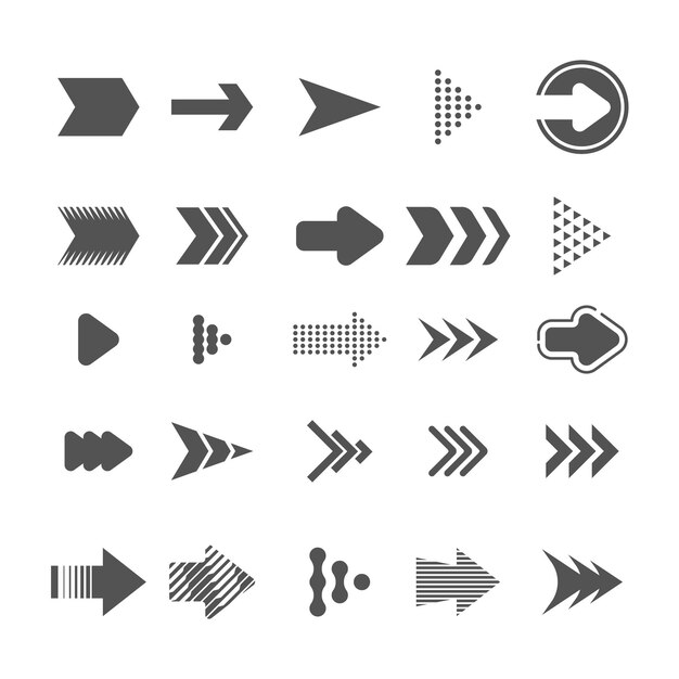 Colección de flechas de diseño plano