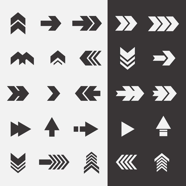 Colección de flechas de diseño plano