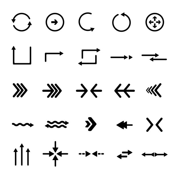 Colección de flechas de diseño plano