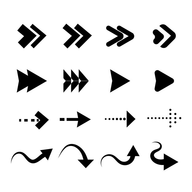 Colección de flechas de diseño plano