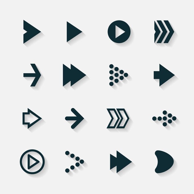 Colección de flechas de diseño plano
