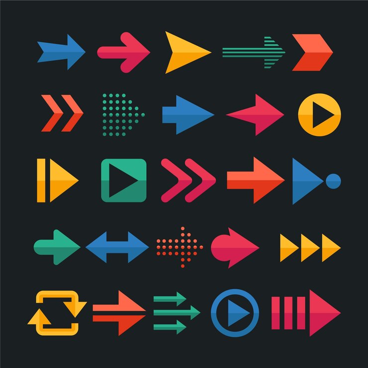 Vector gratuito colección de flechas de diseño plano