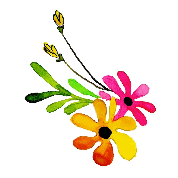 Vector gratuito colección floral y floral de primavera de acuarela