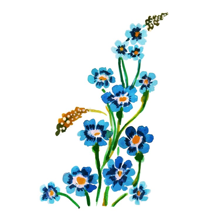 Vector gratuito colección floral y floral de primavera de acuarela