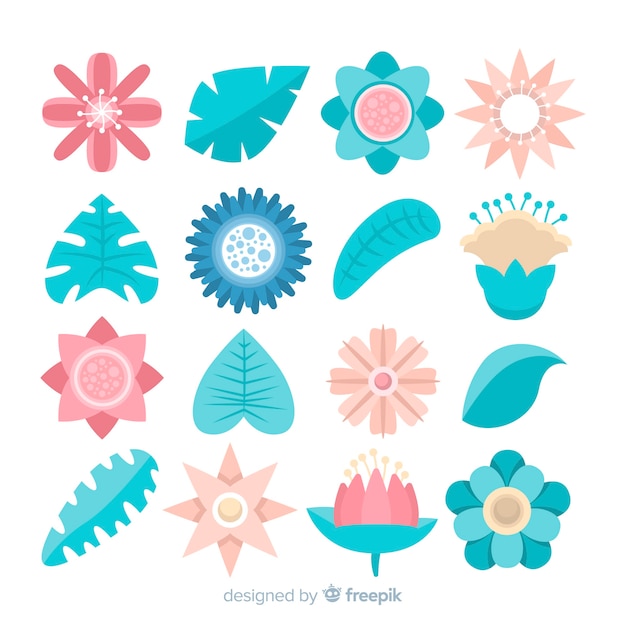 Vector gratuito colección floral plana