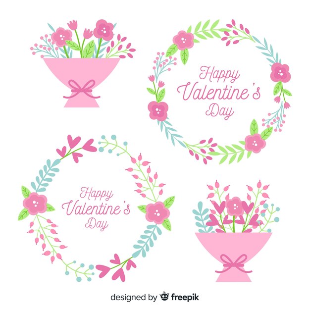Colección flores día de san valentín planas