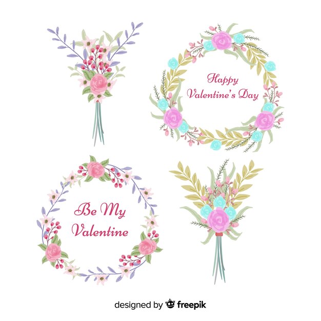 Colección flores día de san valentín