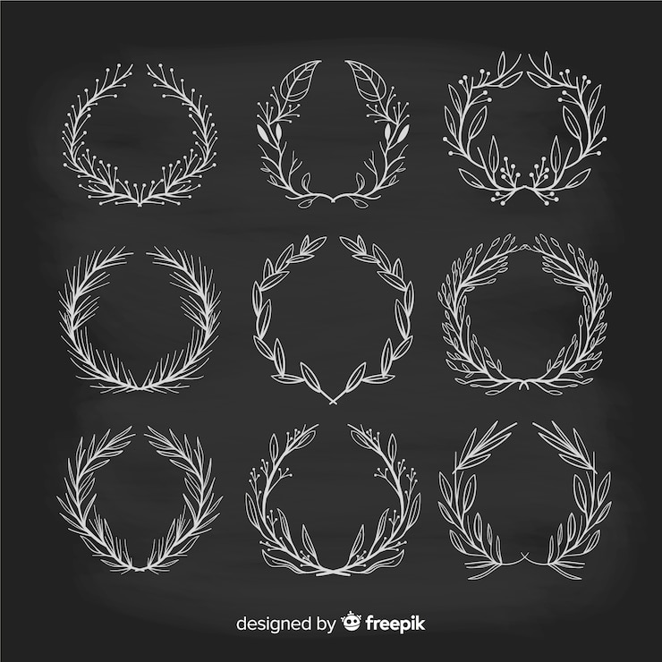Vector gratuito colección de flores y guirnaldas navideñas dibujadas a mano