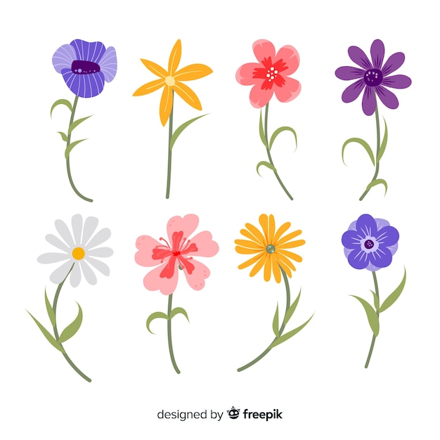 Vector gratuito colección flores primavera bonitas