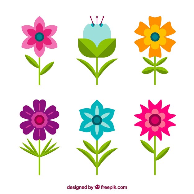 Colección de flores de primavera