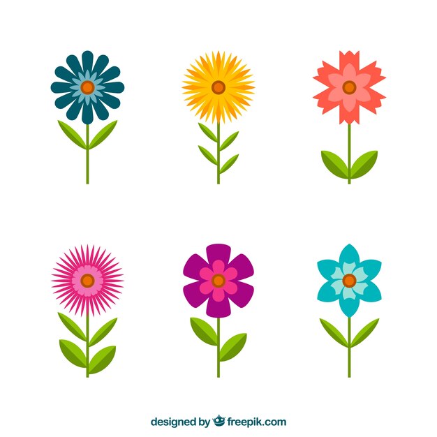 Colección de flores de primavera