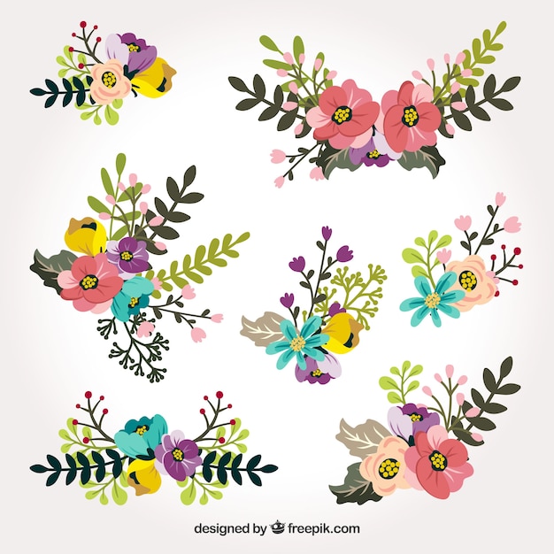 Vector gratuito colección de flores de primavera