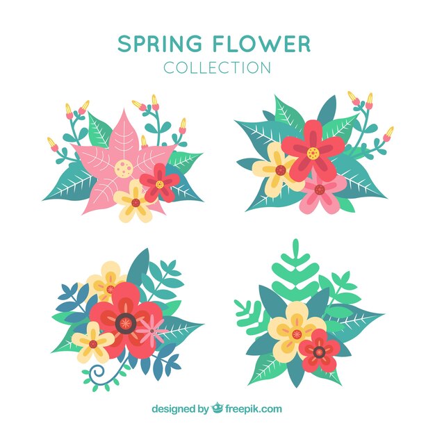 Colección de flores de primavera