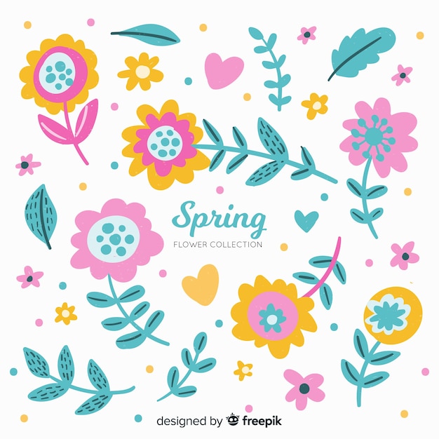 Vector gratuito colección de flores de primavera