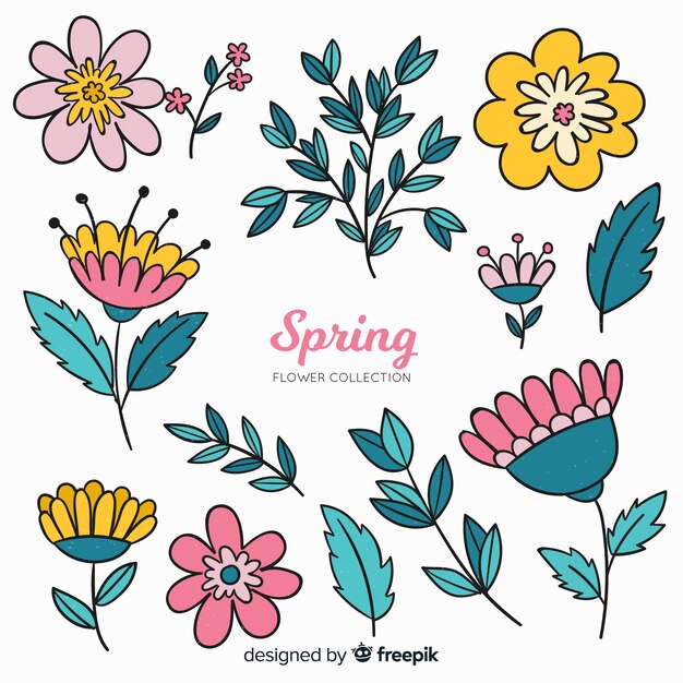 Colección de flores de primavera