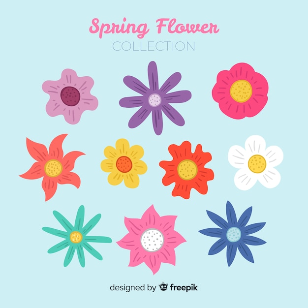 Colección de flores de primavera