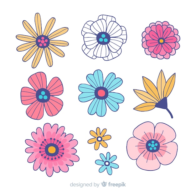 Colección de flores de primavera