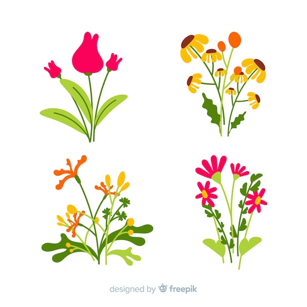 Vector gratuito colección flores de primavera