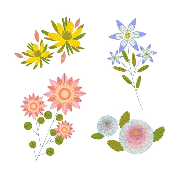 Vector gratuito colección de flores de primavera