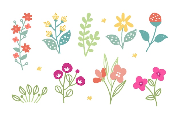 Vector gratuito colección de flores de primavera