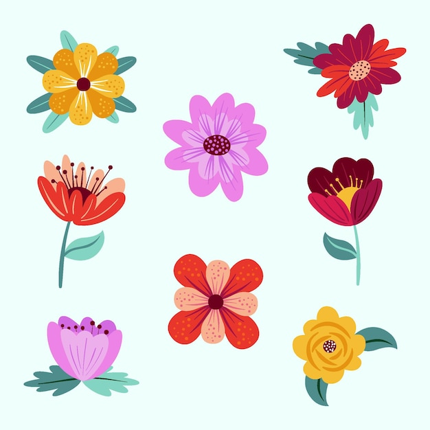 Vector gratuito colección de flores de primavera