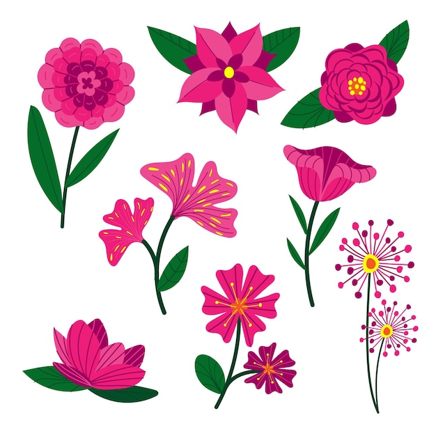 Vector gratuito colección de flores de primavera