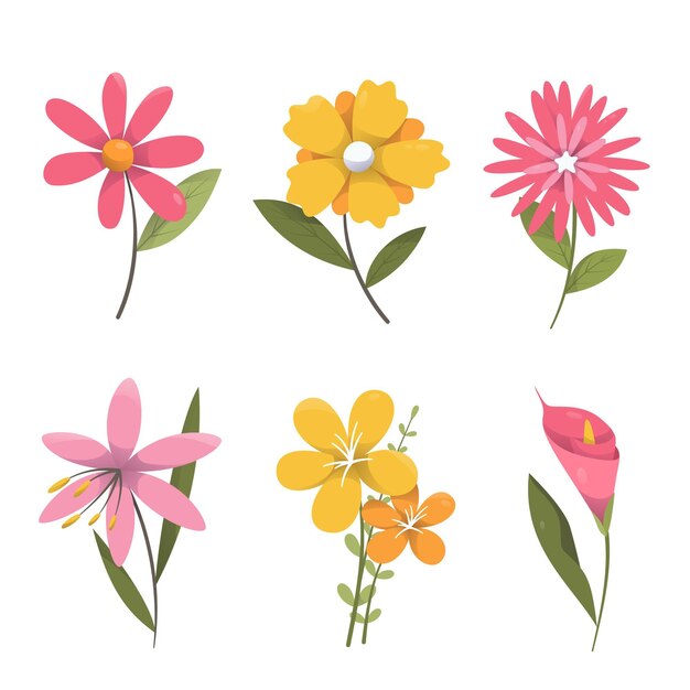Colección de flores de primavera