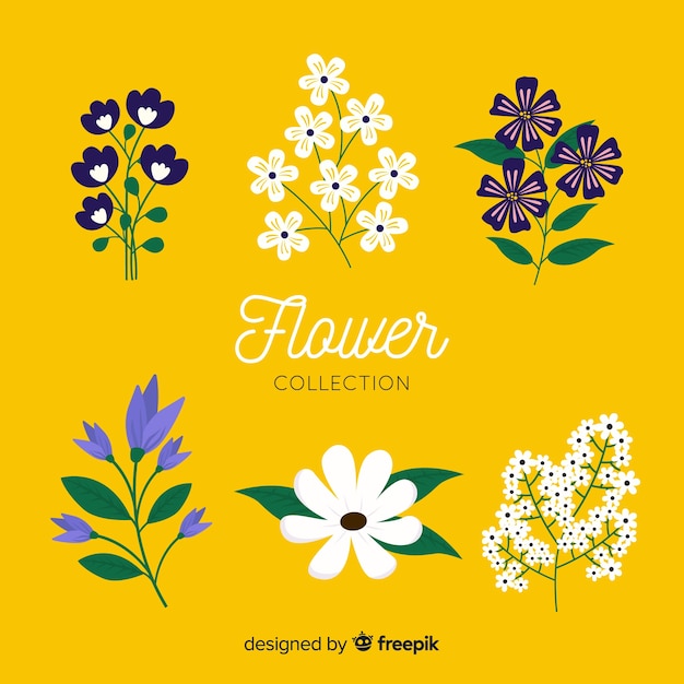 Vector gratuito colección flores simples