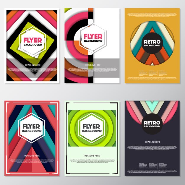 Colección de flyers retro