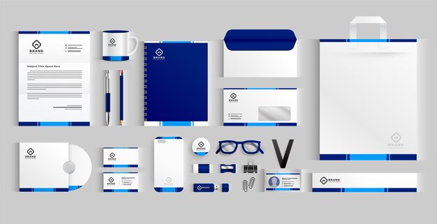 colección de folleto de papelería empresarial corporativa para su presentación