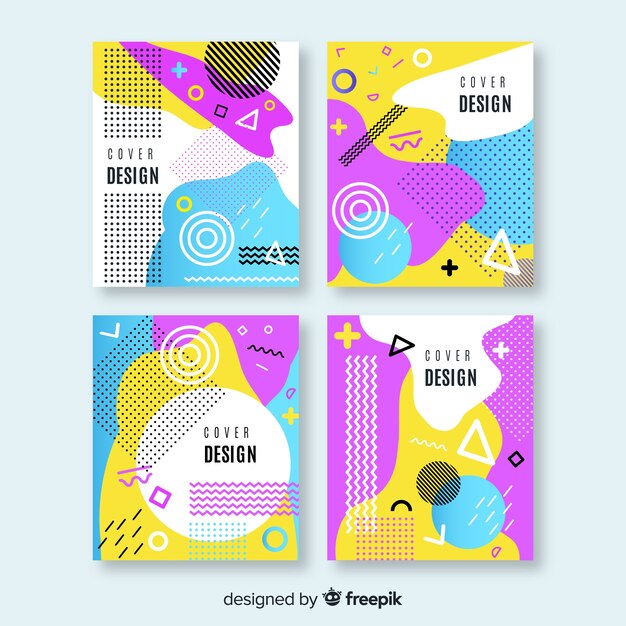 Colección folletos coloridos memphis