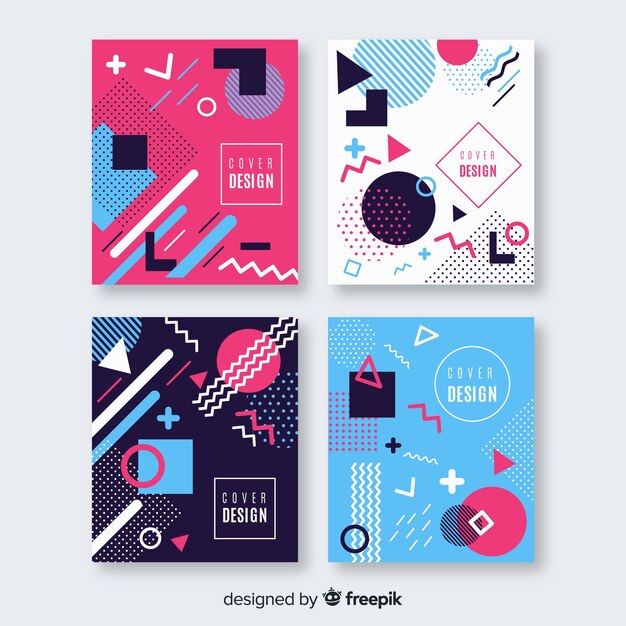 Colección folletos coloridos memphis