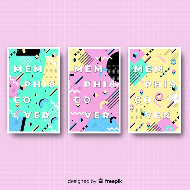 Colección folletos coloridos memphis