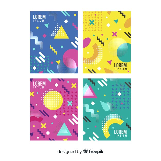 Colección folletos coloridos memphis