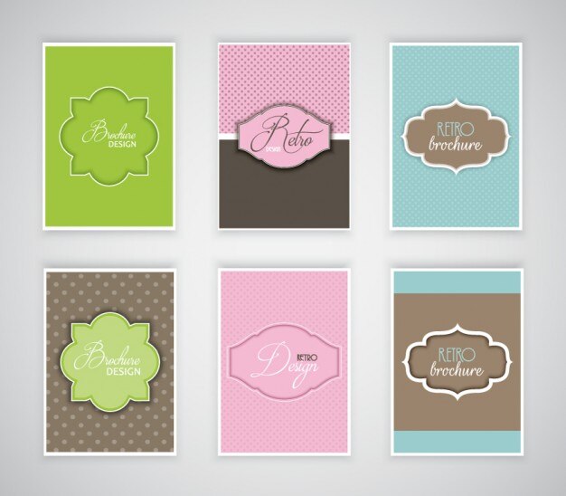 Colección de folletos con estilo scrapbooking