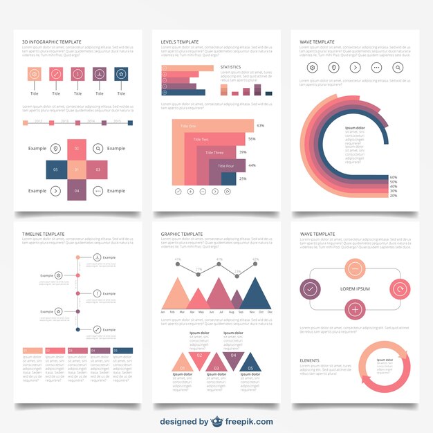 Colección de folletos infografía