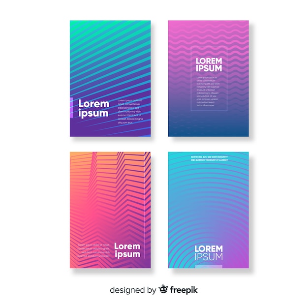 Colección folletos líneas degradadas