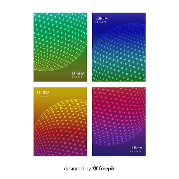 Colección folletos tecnología coloridos