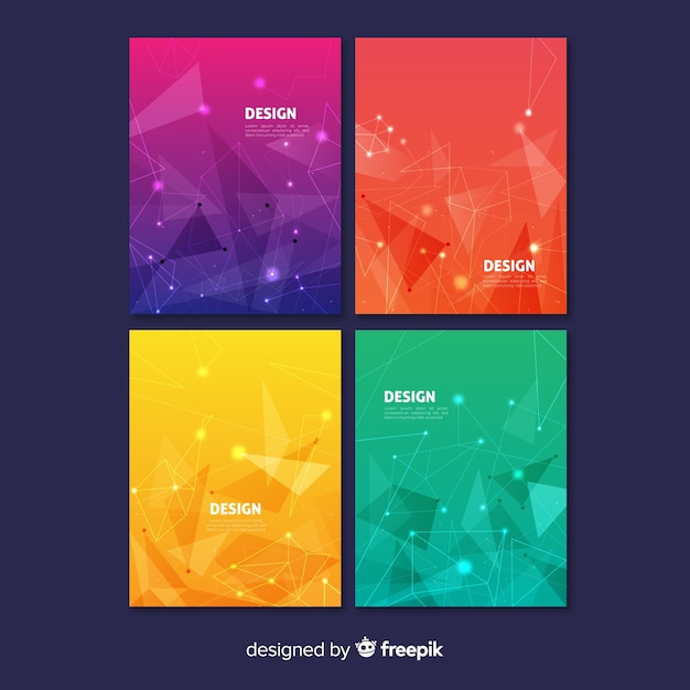 Colección folletos tecnología coloridos