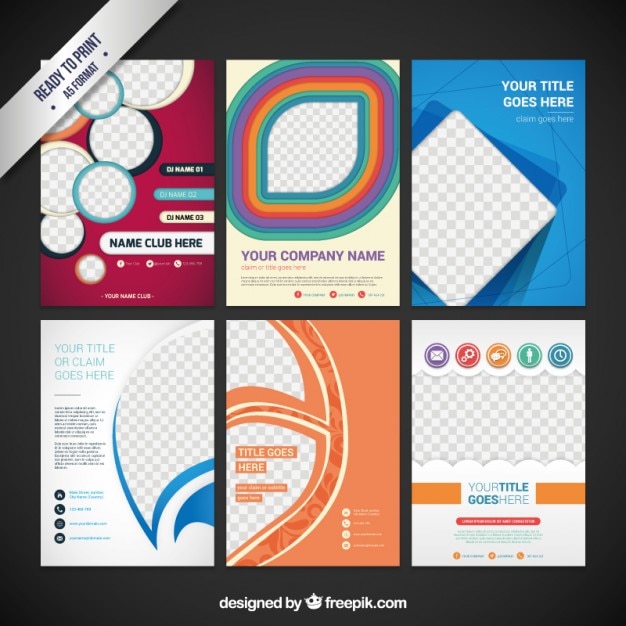 Vector gratuito colección de folletos