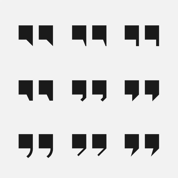 colección de fondo de coma doble invertida para comentario web o vector de conversación