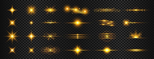 colección de fondo de elementos estelares dorados para la celebración