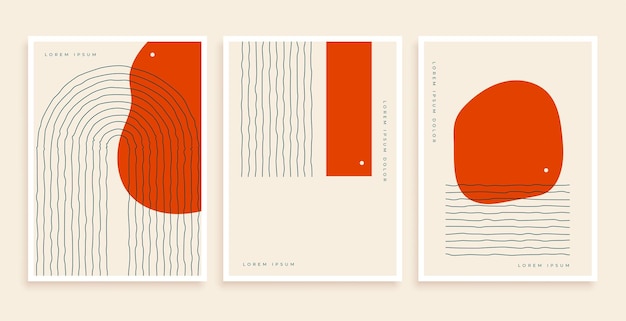 Colección de fondo de línea boho abstracta para diseño de impresión de pared