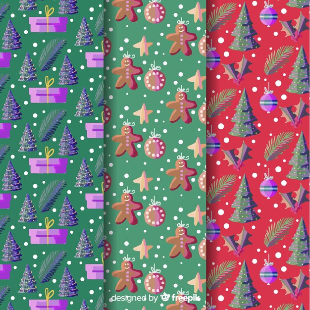 Colección de fondo de navidad acuarela