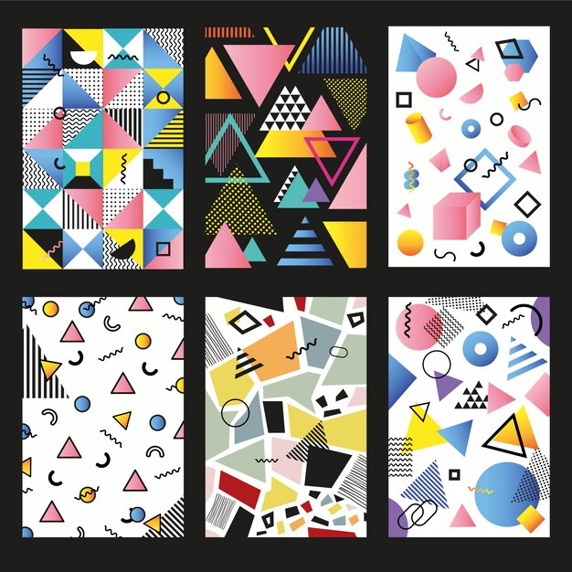 Colección de fondos con patrón abstracto