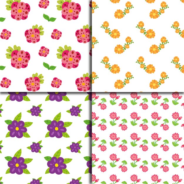 Colección de fondos con patrón floral