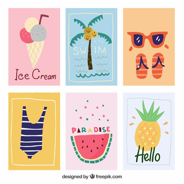 Vector gratuito colección de fondos de verano