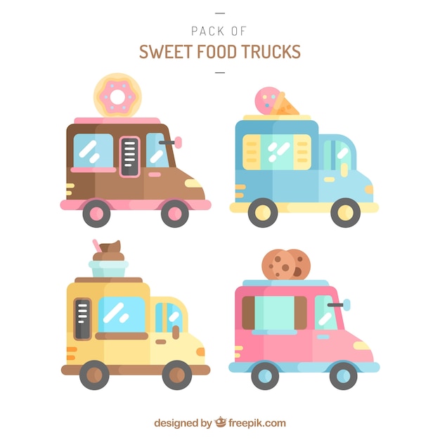 Colección de food trucks dulces