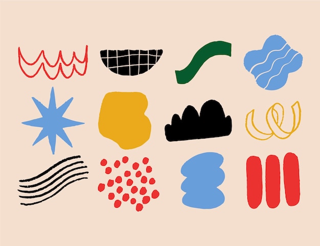 colección de formas abstractas dibujadas a mano